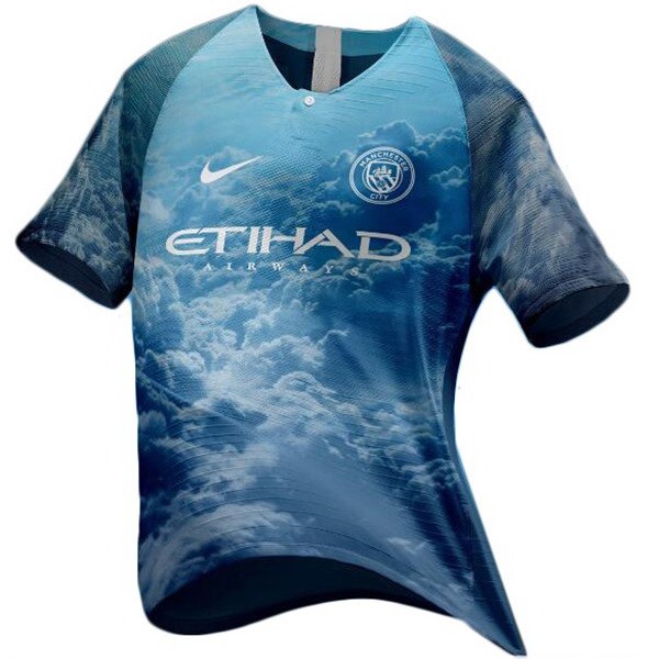 EA Sport Maillot Football Manchester City 2018-19 Bleu